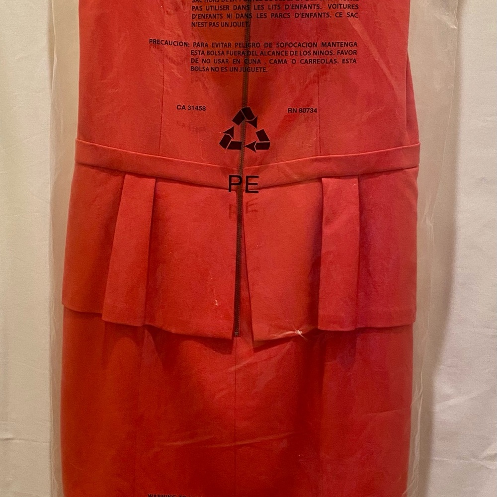 NWT BCBGMaXzria  Ashleigh Peplum Dress Light Geranium Size 12 Orig $248 - Picture 7 of 9